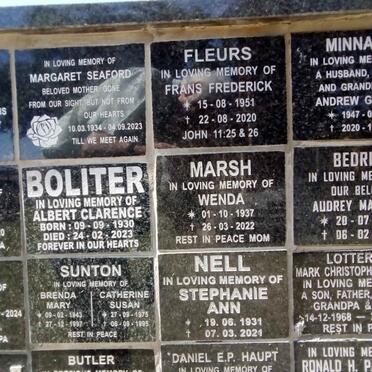 SEAFORD :: BOLITER :: SUNTON :: BUTLER :: FLEURS :: MARSH :: NELL :: HAUPT 