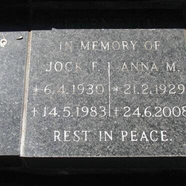 ? Jock F. 1930-1983 &amp; Anna M. 1929-2008