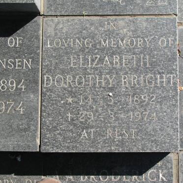 BRIGHT Elizabeth Dorothy 1892-1974