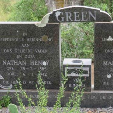 GREEN Nathan Henry 1885-1942 &amp; Maria Susanna 1890-1973