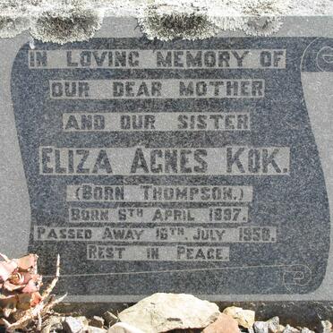 KOK Eliza Agnes nee THOMPSON 1897-1958