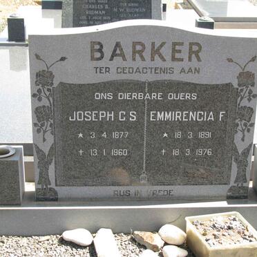 BARKER Joseph C.S. 1877-1960 &amp; Emmirencia F. 1891-1976