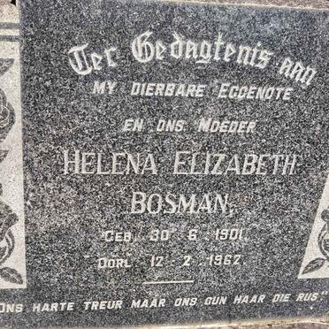 BOSMAN Helena Elizabeth 1901-1962
