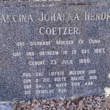 COETZER Francina Johanna Hendrina 1886-1967
