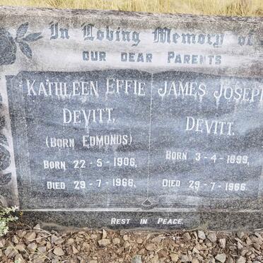 DEVITT James Joseph 1899-1966 &amp; Kathleen Effie EDMONDS 1906-1966
