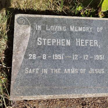 HEFER Stephen 1951-1951