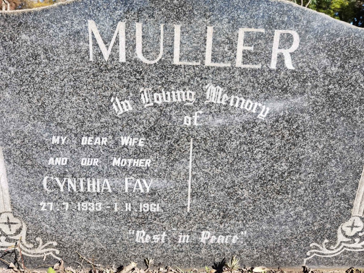 MULLER Cynthia Fay 1933-1961