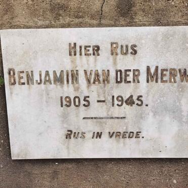 MERWE Benjamin, van der 1905-1945