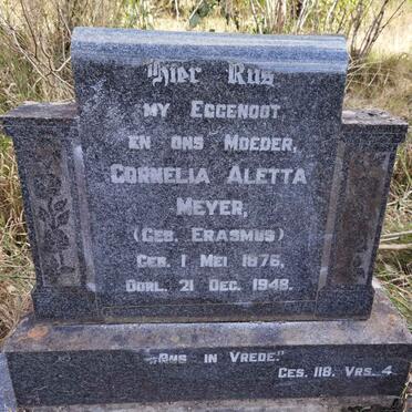 MEYER Cornelia Aletta nee ERASMUS 1876-1948