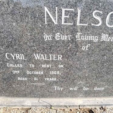NELSON Cyril Walter -1965