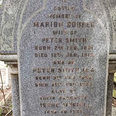 SMITH Peter 1856-1935 &amp; Marion COUPER 1861-1912 :: ANGUS-LEPPAN Irene Muriel 1896-1935