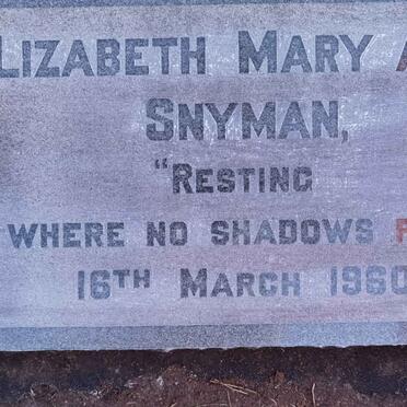 SNYMAN Lizabeth Mary Ann -1960