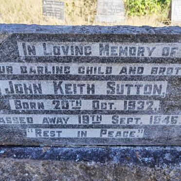 SUTTON John Keith 1932-1946