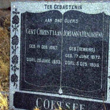 COETSEE Gert Christiaan 1867-1953 &amp; Johanna Hendriena HENNING 1872-1956