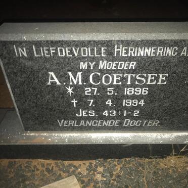 COETSEE A.M. 1896-1994