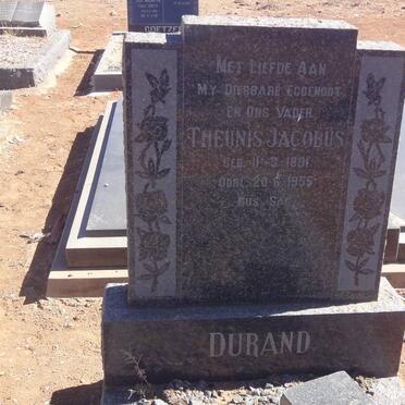 DURAND Theunis Jacobus 1881-1955