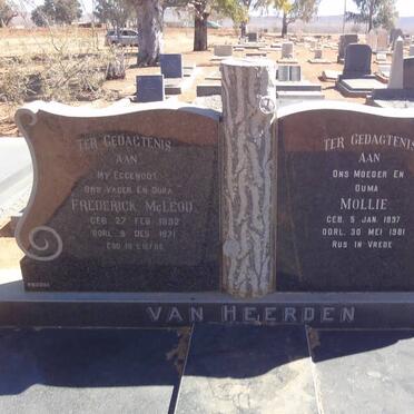 HEERDEN Frederick McLeod, van 1892-1971 &amp; Mollie 1897-1981