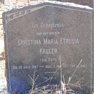 KRUGER Christina Maria Etresia nee BUYS 1847-1931