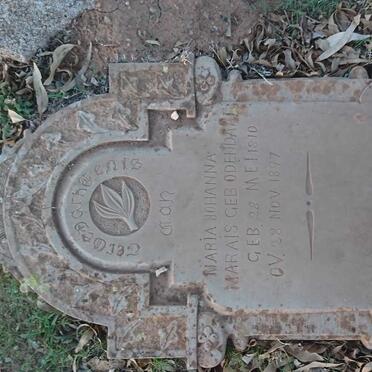 MARAIS Maria Johanna nee ODENDAAL 1810-1897