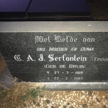 SERFONTEIN C.A.J. nee DE BRUIN 1919-1987