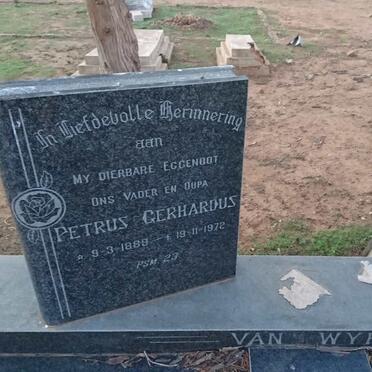 WYK Petrus Gerhardus, van 1889-1972