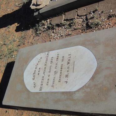 WALT Hester, v.d. nee KRUGER 1873-1923