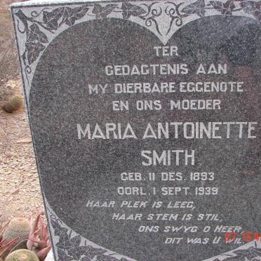 SMITH Maria Antoinette 1893-1939