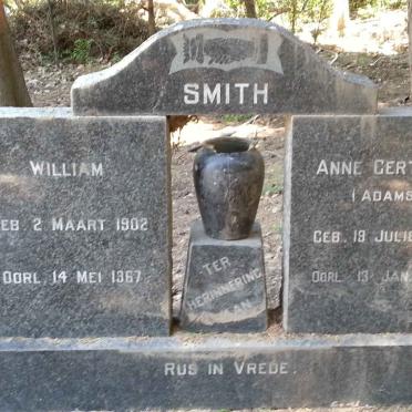 SMITH William 1902-1967 &amp; Anne Gertrude ADAMS 1902-1976