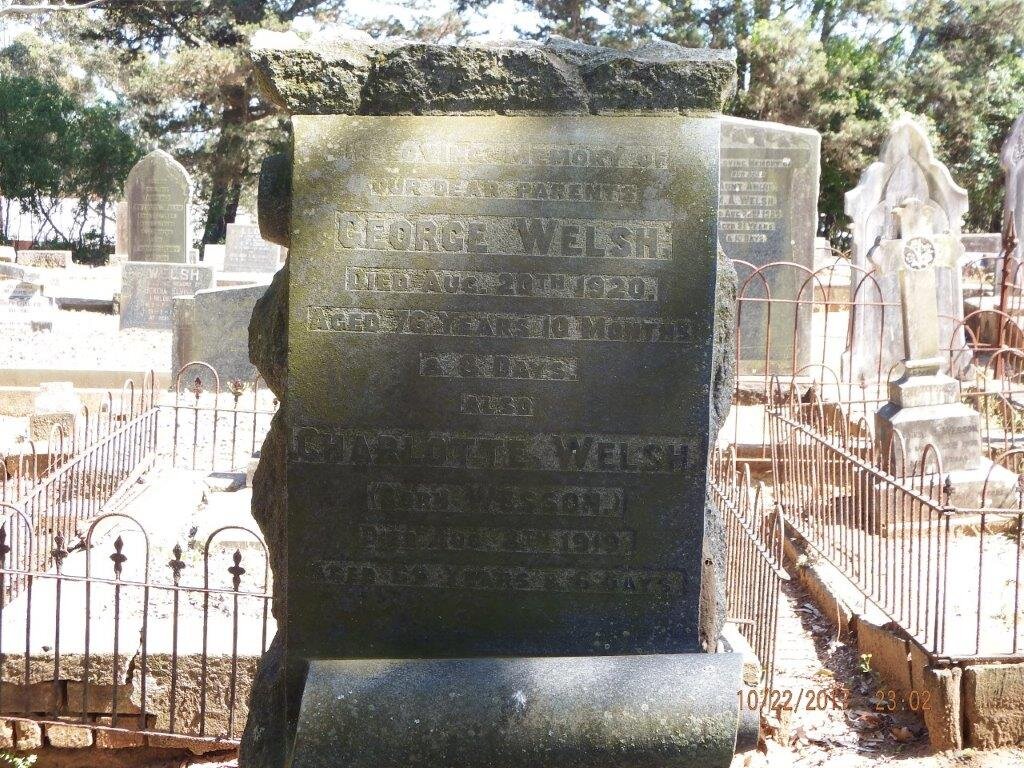 WELSH George -1920 &amp; Charlotte WESSON -1919