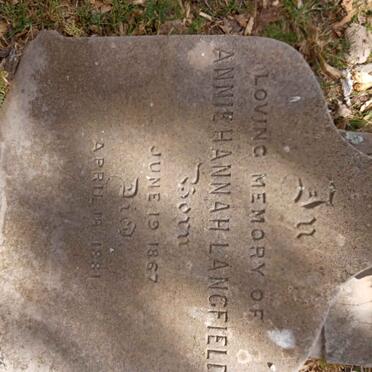 LANGFIELD Annie Hannah 1867-1881