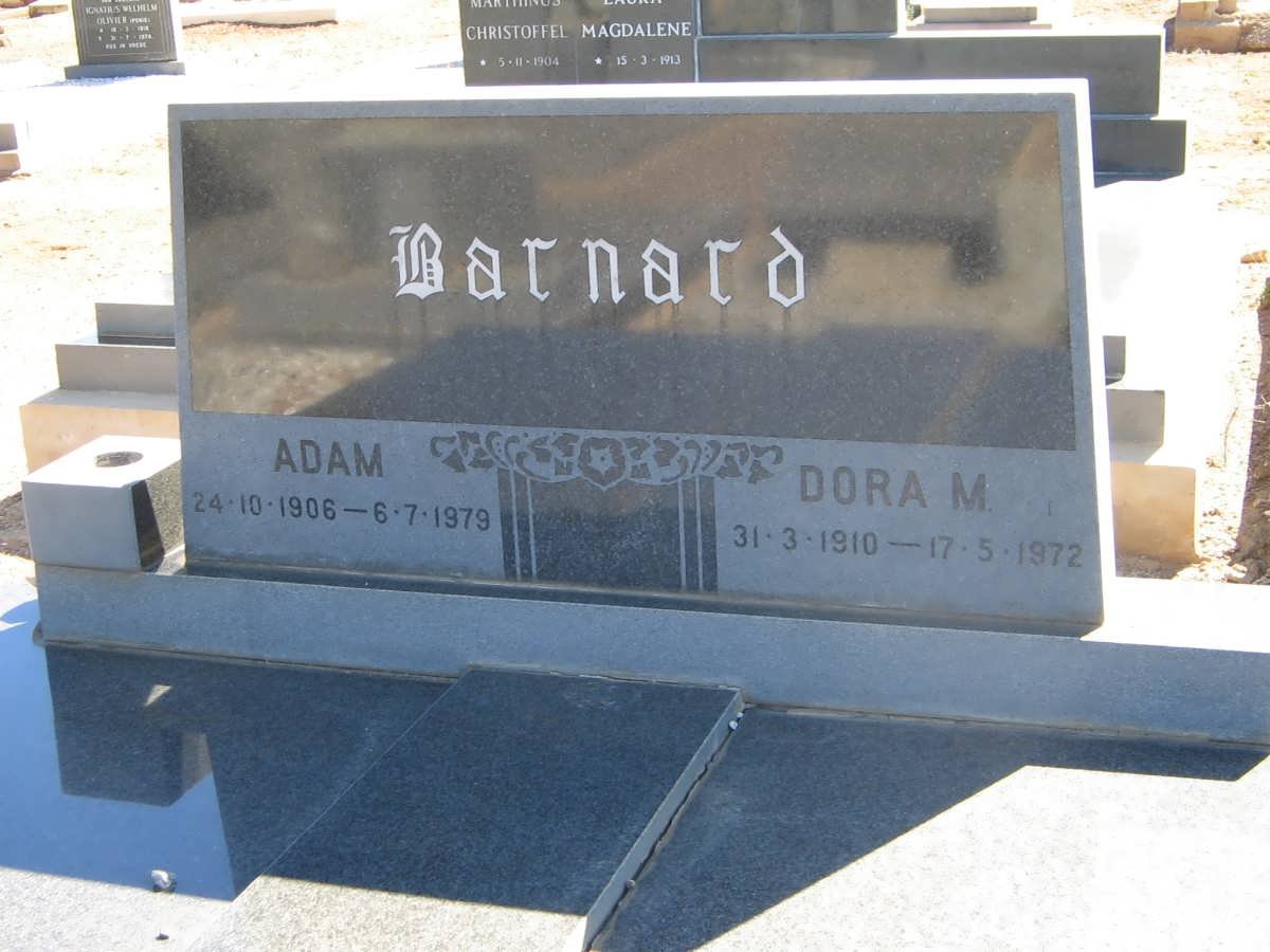 BARNARD Adam 1906-1979 &amp; Dora M. 1910-1972