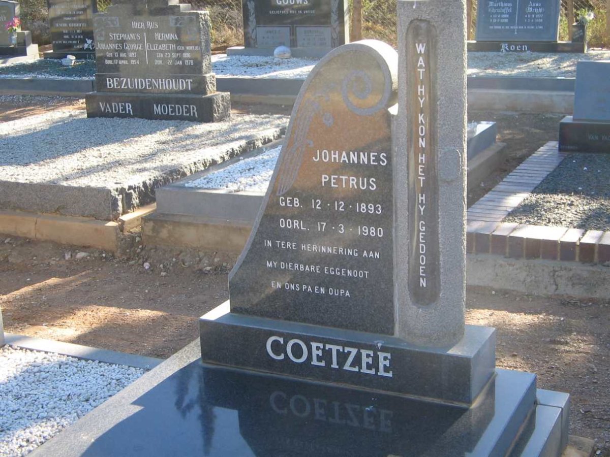 COETZEE Johannes Petrus 1893-1980