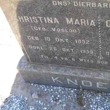 KNOETZE Gideon Johannes 1890-1974 &amp; Christina Maria VOSLOO 1892-1959 
