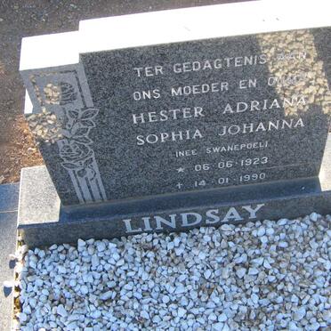 LINDSAY Hester Adriana Sophia Johanna nee SWANEPOEL 1923-1990