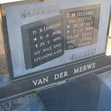 MERWE D.B., van der 1906-1995 &amp; E.M. STEYL 1907-1984