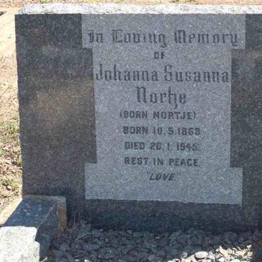 NORTJE Johanna Susanna nee NORTJE 1869-1945