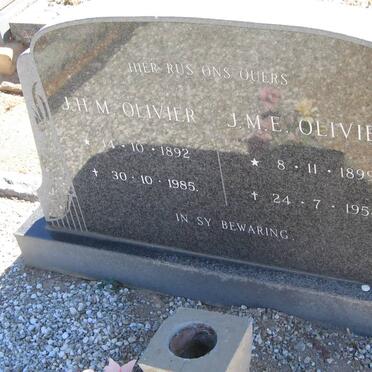 OLIVIER J.H.M. 1892-1985 &amp; J.M.E. 1899-1958
