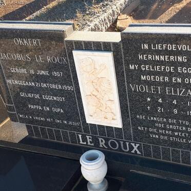 ROUX Okkert Jacobus, le 1907-1990 &amp; Violet Elizabeth 1914-1978