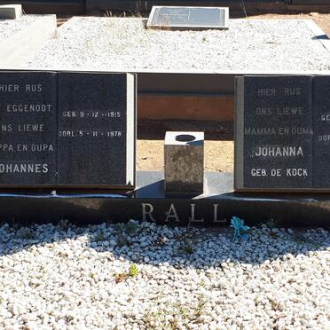 RALL Johannes 1915-1978 &amp; Johanna DE KOCK 1914-1985