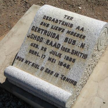 SCHOONRAAD Gertruida Susana nee SMITH 1865-1945