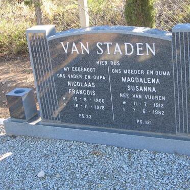 STADEN Nicolaas Francois, van 1906-1978 &amp; Magdalena Susanna van VUUREN 1912-1982