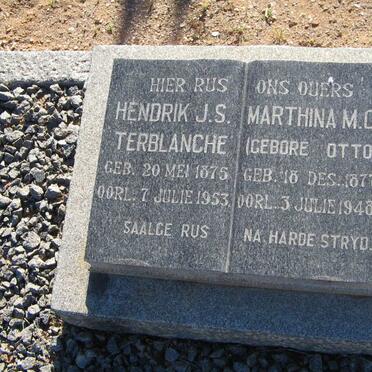TERBLANCHE Hendrik J.S. 1875-1953 &amp; Marthina M.C. OTTO 1877-1948