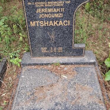 MTSHAKACI Jeremiah Jongumzi 1962-2012