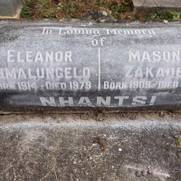 NHANTSI Mason Zakade 1909-1970 &amp; Elranor Nomalungelo 1914-1979