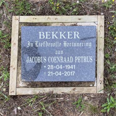 BEKKER Jacobus Coenraad Petrus 1941-2017