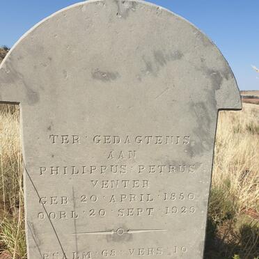 VENTER Philippus Petrus 1850-1929