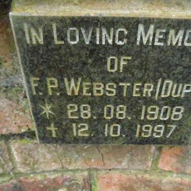 WEBSTER F.P. 1908-1997