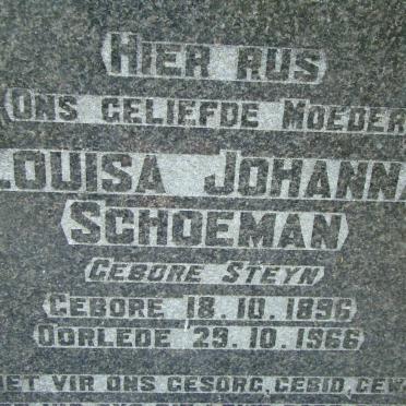 SCHOEMAN Louisa Johanna nee STEYN 1896-1966