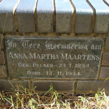 MAARTENS Anna Martha nee PELSER 1894-1934 