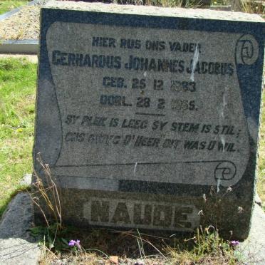 NAUDE Gerhardus Johannes Jacobus 1883-1955